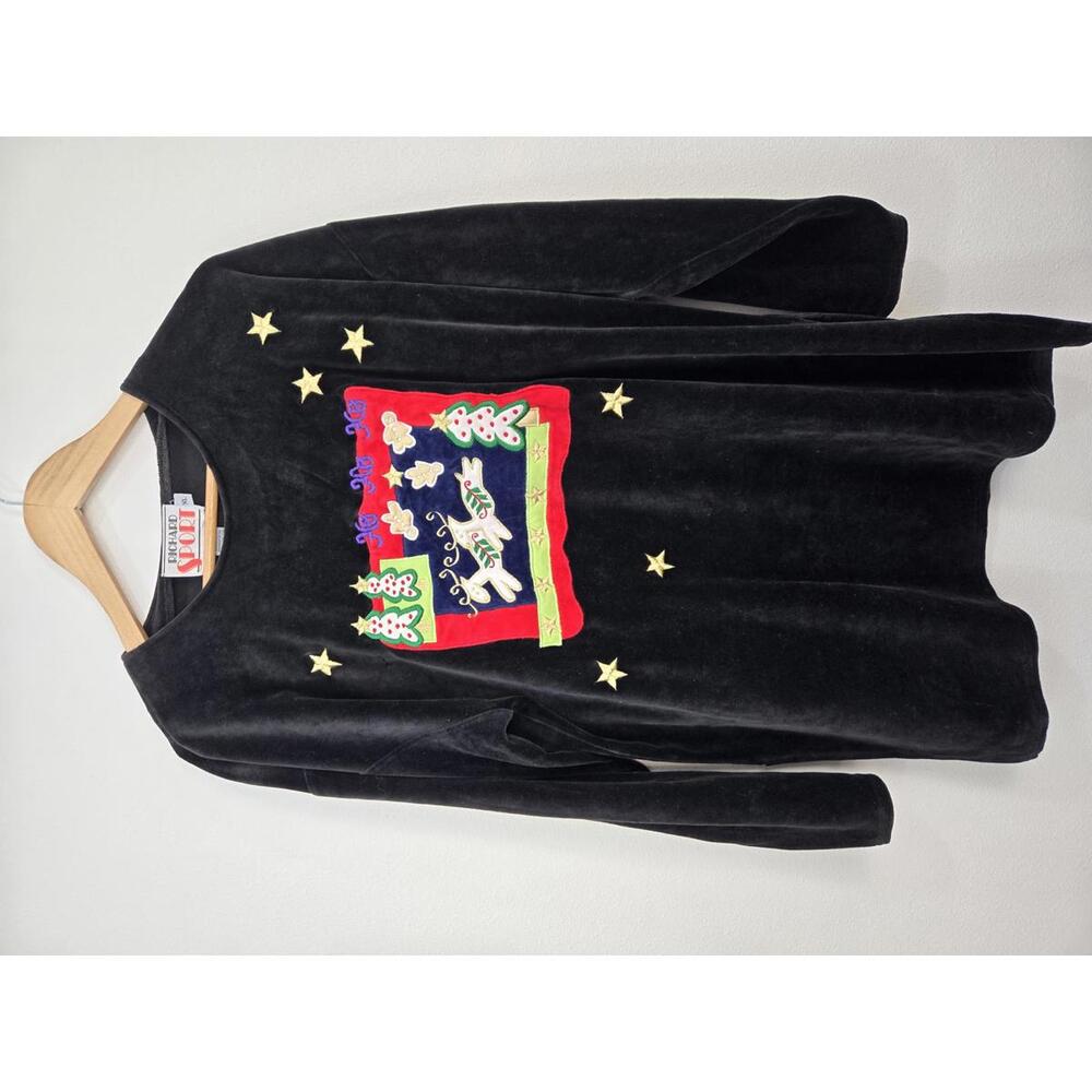 Vintage Richard Sport Ugly Christmas Sweater Velour XL